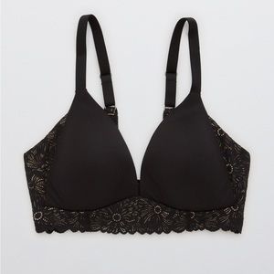 NWT Aerie Sunnie Wireless Lightly Lined Lace Trim Bra 32B